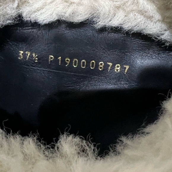 Celine 2019 Folco  Shearling Over-the-knee Boots  - Silver size 37.5 - Picture 14 of 15